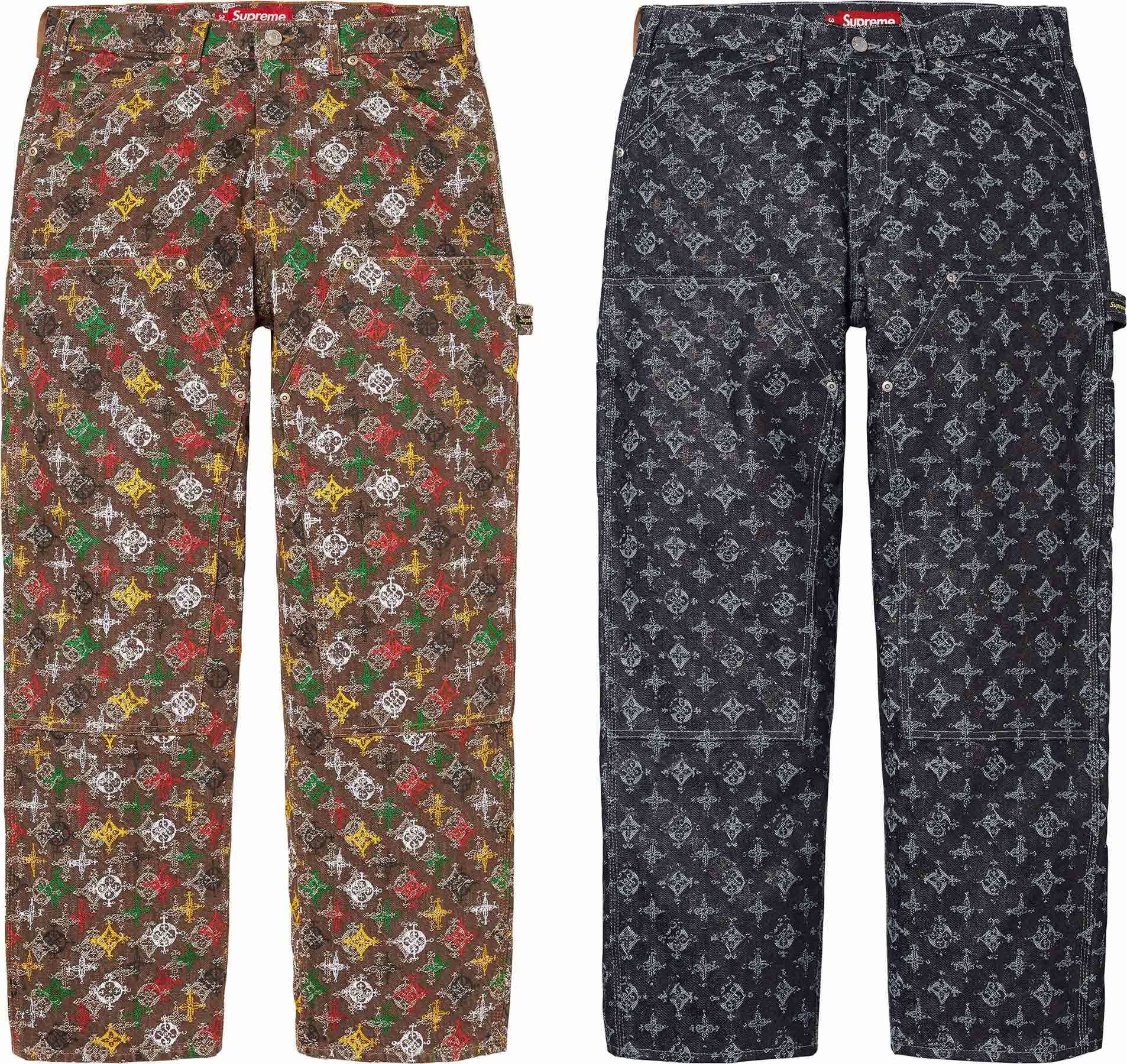 Overprint Jacquard Double Knee Denim Painter Pant